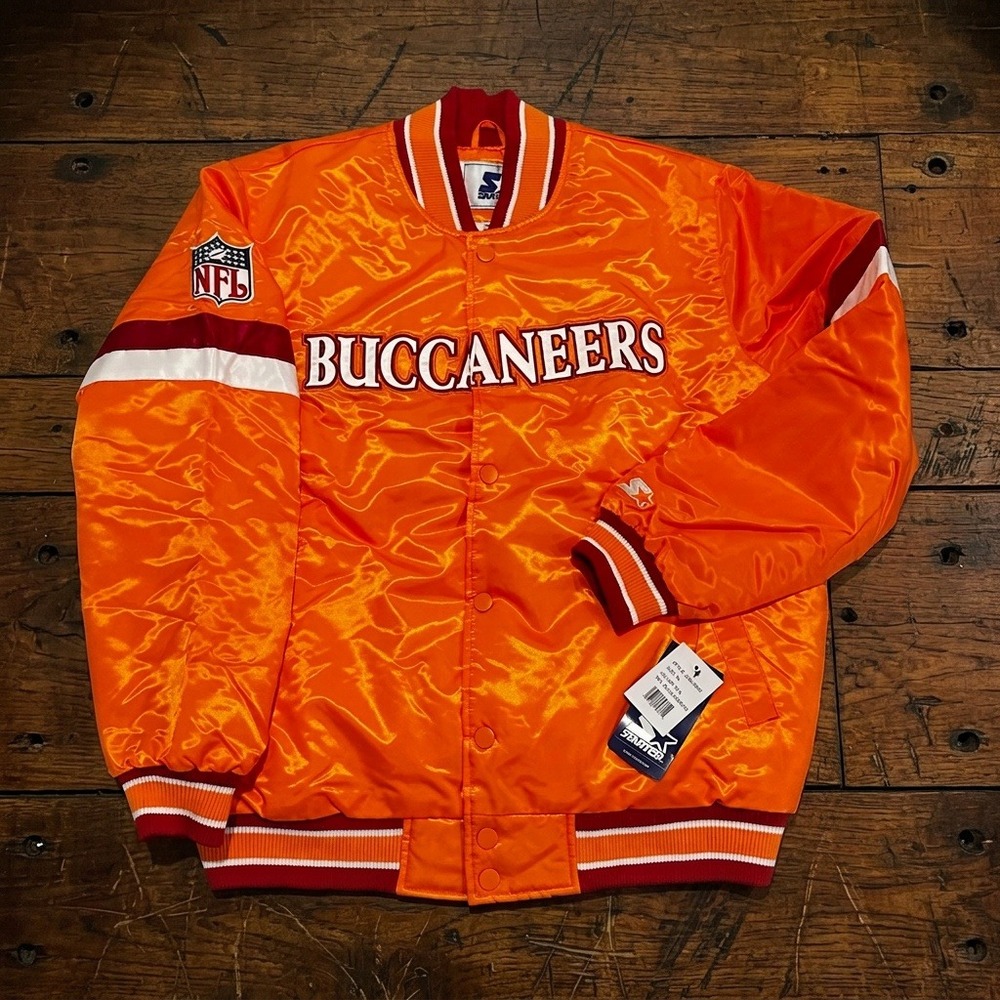 Starter Tampa Bay Buccaneers Satin Varsity Jacket XL Orange Creamsicle NWT